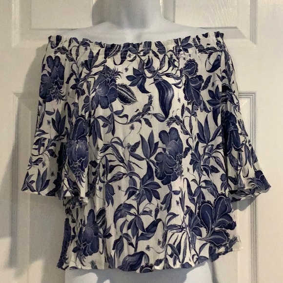 H&M Floral Off the Shoulder Top 4 - Picture 1 of 5